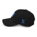 Left angle of the MAS Kansas City Wheelchair Softball Diamond Black Dad Hat against a white background