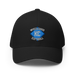 Front angle of the MAS Kansas City Wheelchair Softball Diamond Black Flexfit Curved Bill Fitted against a white background