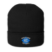 Front angle of the MAS Kansas City Wheelchair Softball Diamond Black Organic Beanie against a white background