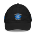 Front angle of the MAS Kansas City Wheelchair Softball Diamond Black Youth Dad Hat against a white background