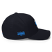 Right angle of the MAS Kansas City Wheelchair Softball Diamond Dark Navy Flexfit Curved Bill Fitted against a white background
