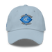 Front angle of the MAS Kansas City Wheelchair Softball Diamond Light Blue Dad Hat against a white background