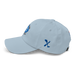 Left angle of the MAS Kansas City Wheelchair Softball Diamond Light Blue Dad Hat against a white background