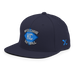 Front left angle of the MAS Kansas City Wheelchair Softball Diamond Navy Flat Bill Snapback against a white background