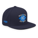 Front right angle of the MAS Kansas City Wheelchair Softball Diamond Navy Flat Bill Snapback against a white background