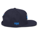 Right angle of the MAS Kansas City Wheelchair Softball Diamond Navy Flat Bill Snapback against a white background