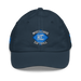 Front angle of the MAS Kansas City Wheelchair Softball Diamond Navy Youth Dad Hat against a white background
