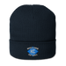 Front angle of the MAS Kansas City Wheelchair Softball Diamond Oxford Navy Organic Beanie against a white background