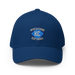 Front angle of the MAS Kansas City Wheelchair Softball Diamond Royal Blue Flexfit Curved Bill Fitted against a white background