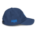 Right angle of the MAS Kansas City Wheelchair Softball Diamond Royal Youth Dad Hat against a white background