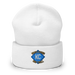 Front angle of the MAS Kansas City Wheelchair Softball Diamond White Beanie against a white background