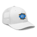 Front right angle of the MAS Kansas City Wheelchair Softball Diamond White Curved Bill Trucker Snapback against a white background