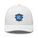 Front angle of the MAS Kansas City Wheelchair Softball Diamond White Curved Bill Trucker Snapback against a white background
