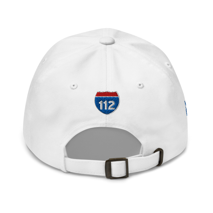 Back angle of the MAS Kansas City Wheelchair Softball Diamond White Dad Hat against a white background