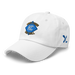 Front left angle of the MAS Kansas City Wheelchair Softball Diamond White Dad Hat against a white background