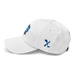Left angle of the MAS Kansas City Wheelchair Softball Diamond White Dad Hat against a white background