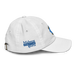 Right angle of the MAS Kansas City Wheelchair Softball Diamond White Youth Dad Hat against a white background