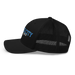 Left angle of the MAS Kansas City Wheelchair Softball Script Black Curved Bill Trucker Snapback against a white background