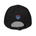 Back angle of the MAS Kansas City Wheelchair Softball Script Black Dad Hat against a white background