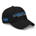 Front right angle of the MAS Kansas City Wheelchair Softball Script Black Dad Hat against a white background