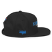 Right angle of the MAS Kansas City Wheelchair Softball Script Black Flat Bill Snapback against a white background