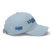 Right angle of the MAS Kansas City Wheelchair Softball Script Light Blue Dad Hat against a white background