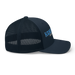 Right angle of the MAS Kansas City Wheelchair Softball Script Navy Curved Bill Trucker Snapback against a white background