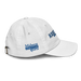 Right angle of the MAS Kansas City Wheelchair Softball Script White Youth Dad Hat against a white background