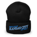 Front angle of the MAS Kansas City Wheelchair Softball Slant Black Beanie against a white background