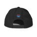 Back angle of the MAS Kansas City Wheelchair Softball Slant Black Flat Bill Snapback against a white background