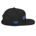 Right angle of the MAS Kansas City Wheelchair Softball Slant Black Flat Bill Snapback against a white background
