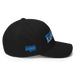 Right angle of the MAS Kansas City Wheelchair Softball Slant Black Flexfit Curved Bill Fitted against a white background