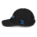 Left angle of the MAS Kansas City Wheelchair Softball Slant Black Youth Dad Hat against a white background