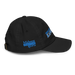 Right angle of the MAS Kansas City Wheelchair Softball Slant Black Youth Dad Hat against a white background