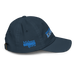 Right angle of the MAS Kansas City Wheelchair Softball Slant Navy Youth Dad Hat against a white background
