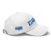 Right angle of the MAS Kansas City Wheelchair Softball Slant White Dad Hat against a white background