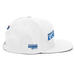 Right angle of the MAS Kansas City Wheelchair Softball Slant White Flat Bill Snapback against a white background