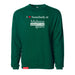 Midwest Adaptive Sports I Love Somebody at MAS Dark Green Crewneck Sweatshirt on a white background