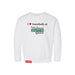 Midwest Adaptive Sports I Love Somebody at MAS Toddler White Crewneck Sweatshirt on a white background