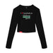Midwest Adaptive Sports I Love Somebody at MAS Women's Black Crop Long Sleeve T-Shirt on a white background