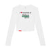 Midwest Adaptive Sports I Love Somebody at MAS Women's White Crop Long Sleeve T-Shirt on a white background
