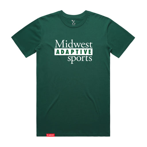 Midwest Adaptive Sports Logo Jade T-Shirt on a white background