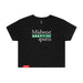 Midwest Adaptive Sports Logo Women's Black Crop T-Shirt on a white background