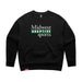 Midwest Adaptive Sports Logo Women's Black Modern Crewneck Sweatshirt on a white background