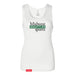 Midwest Adaptive Sports Logo Women's White Slim Micro Rib Tank Top on a white background