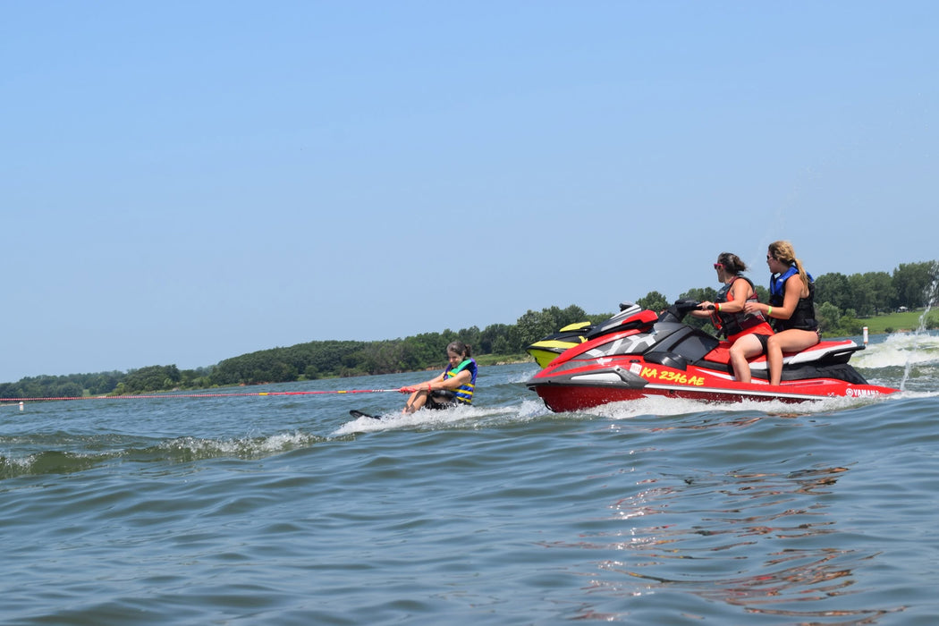 MAS Day at the Lake water skiing from a boat at Smithville Lake