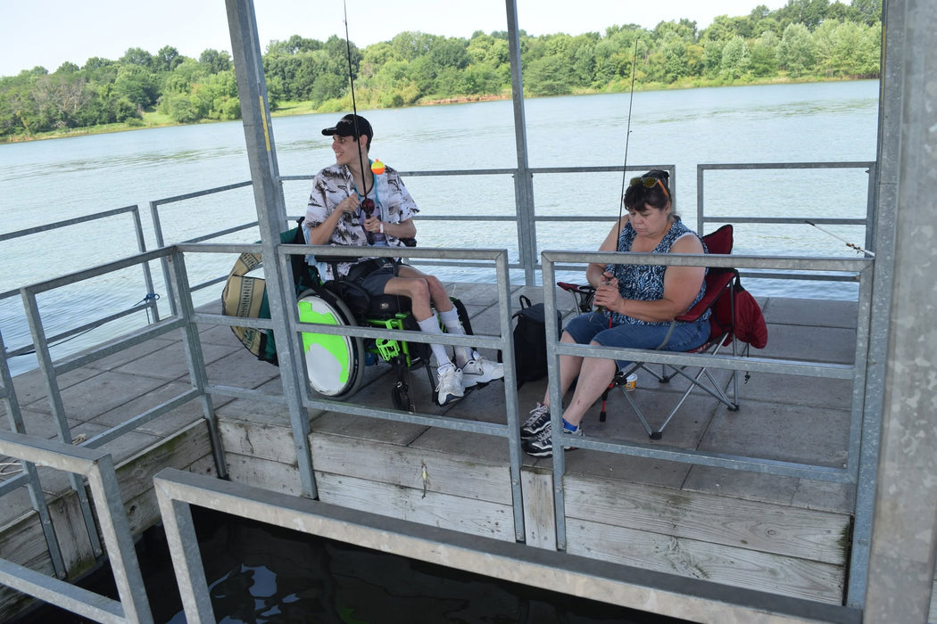 MAS Day at the Lake participant fishing at Smithville Lake
