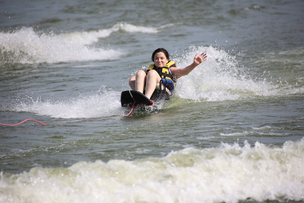 MAS Day at the Lake participant water skiing on the lake