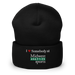 Front angle of the Midwest Adaptive Sports I Love Somebody at MAS Black Beanie against a white background