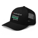 Front left angle of the Midwest Adaptive Sports I Love Somebody at MAS Black Curved Bill Trucker Snapback against a white background
